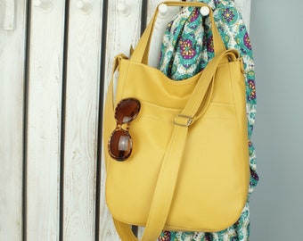 sac fourre-tout jaune moutarde avec fermeture éclair, grand sac hobo en cuir végétalien bandoulière, sac à main bandoulière pour femmes, sac à main messager pour le travail