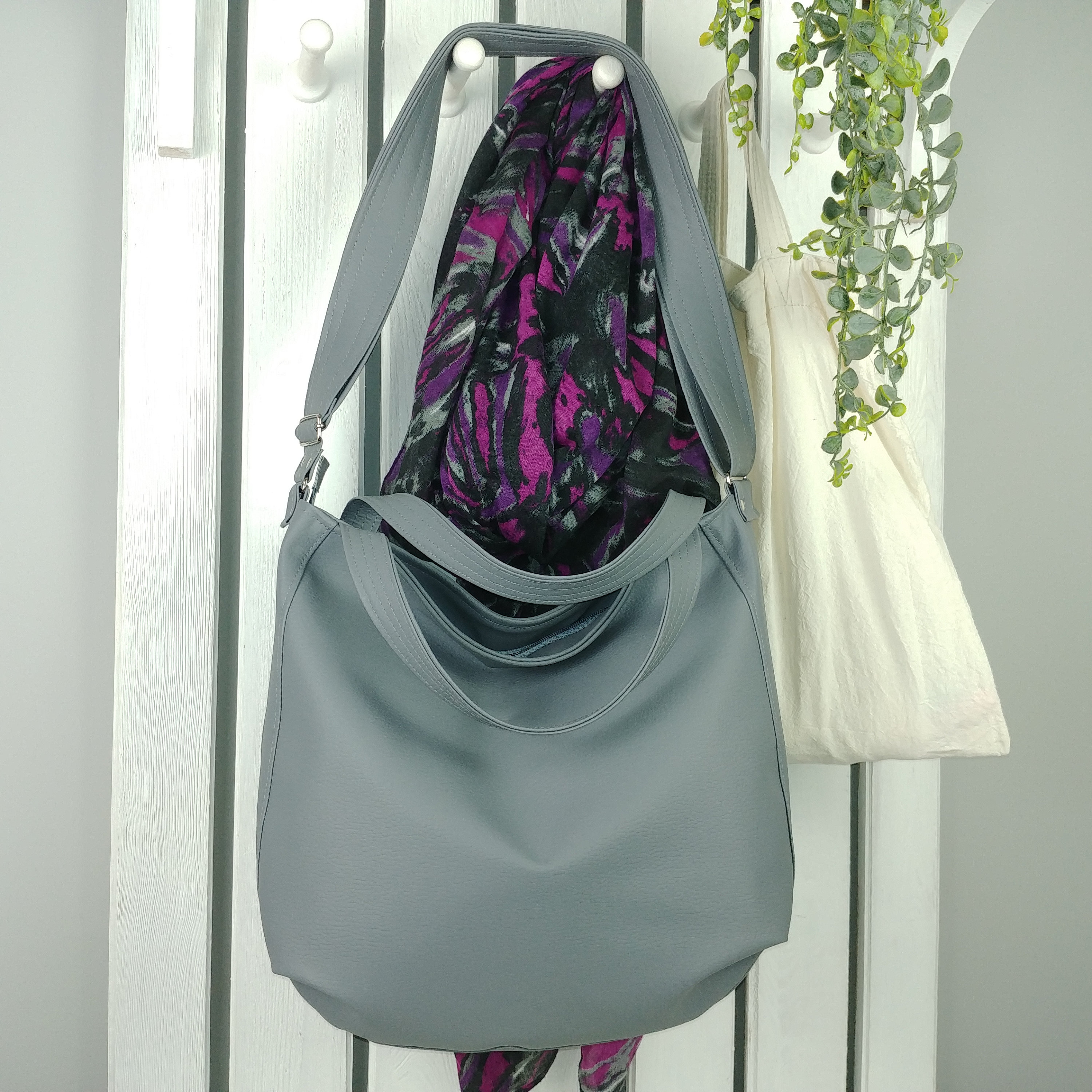 3-in-1 Leather Convertible Hobo/ Backpack/ Crossbody w/ Kangaroo Pocket —  Sharif 1827- Eclectic Chic with Modern Touch