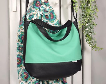 mint green crossbody purse, unique shoulder bag for work, durable tote, vegan handbag, one of a kind gift for teacher