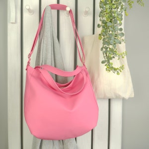 Sac hobo végétalien rose - petit sac bandoulière, sac à main en similicuir, sac à main date d'été, cadeau pour elle, sac bandoulière | Sac végétalien Ankate
