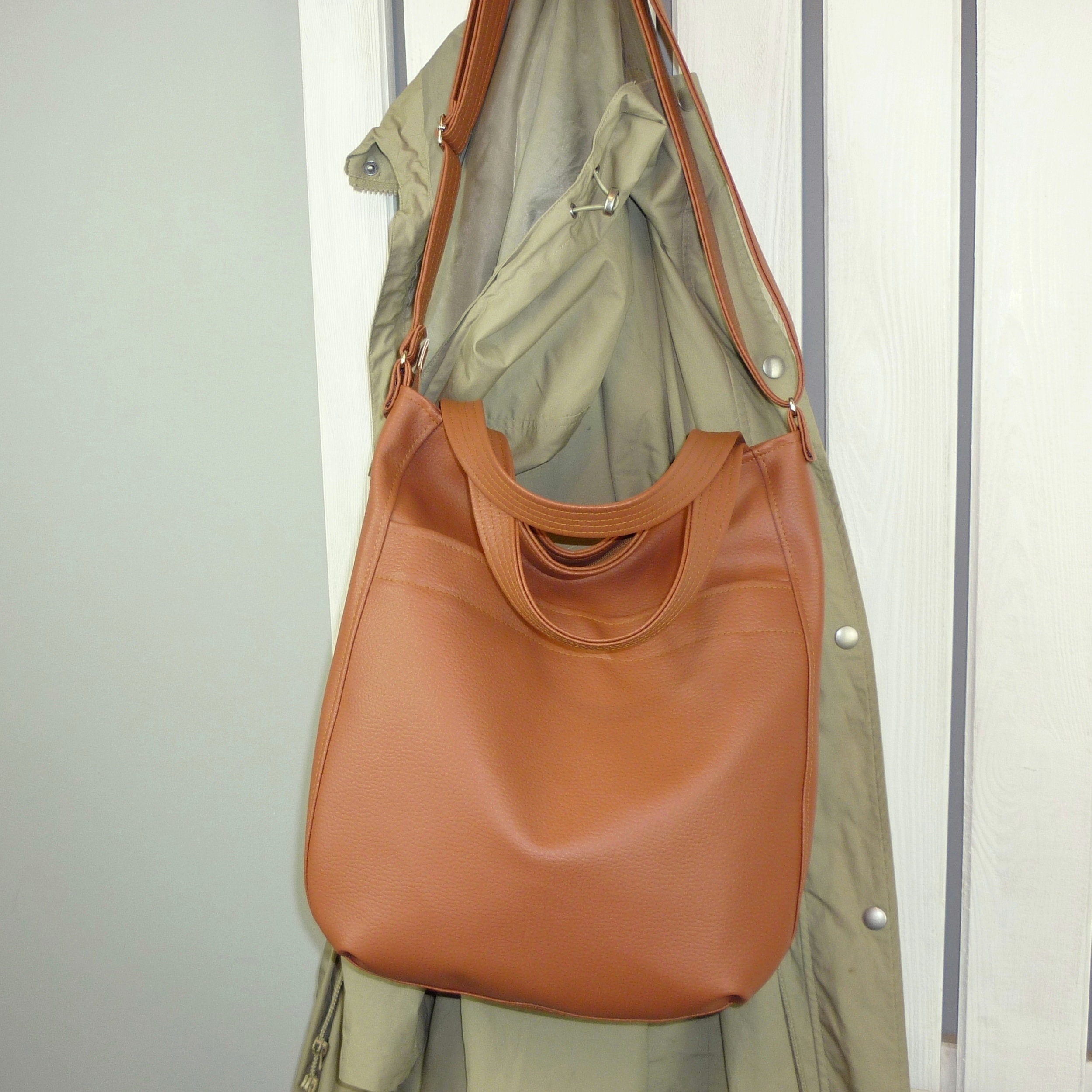 large vegan leather tote