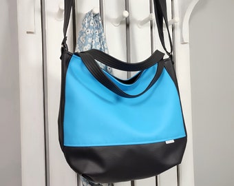 sky blue crossbody bag, vegan leather shoulder purse, large cross body handbag, custom tote bag, messenger bag for women, cruelty free gift