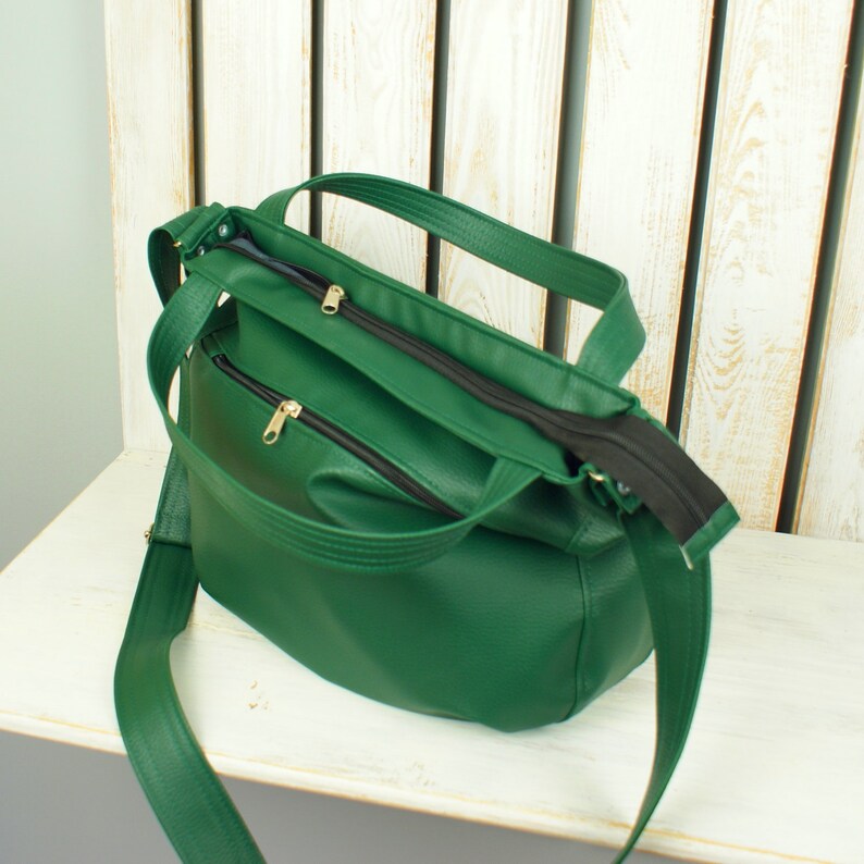 Dark green vegan leather hobo crossbody bag purse for women Etsy
