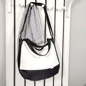 Weiße Vegan Leder Shopper Tasche, Kleine Schulter Hobo Tasche, Reißverschluss Tote, Minimalistische Crossbody Handtasche, Weiche Leder Geldbörse für Frauen