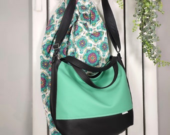 Sac à bandoulière vert menthe personnalisé, sac à main quotidien sur l'épaule, beau sac à bandoulière, sac à bandoulière végétalien, beau cadeau pour un ami