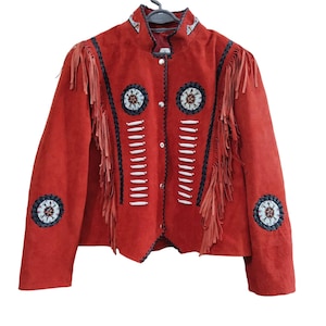 Native Traditional Mens Western Wear Suede Leather Handmade & Fringed Coat Jacket, Cowboy Suede Leather Jacket, Fringed Jacket Soft Leather