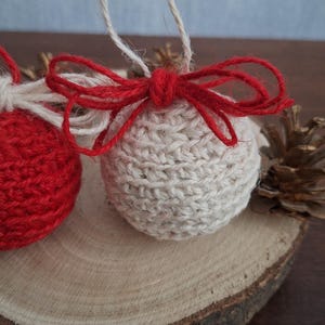 Boules de Noël en jute faites main – décorations naturelles pour sapin de Noël, décorations festives de style bohème, rustique et scandinave (lot de 3)