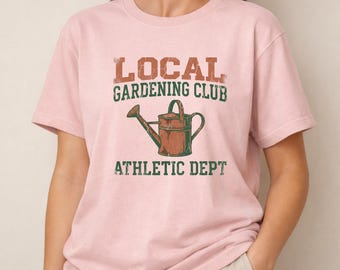 Chemise universitaire du club de jardinage local, t-shirt universitaire botanique rétro, cadeau pour amateur de plantes pour elle, t-shirt graphique du département des sports des années 90