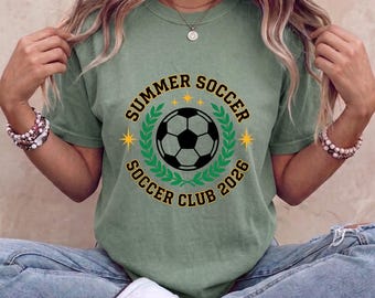 Retro-Fußballclub-T-Shirt mit Grafikprint 2026, Vintage-College-Fußballtrikot im 90er-Jahre-Stil, sportlich-ästhetisches Comfort Colors T-Shirt für Damen