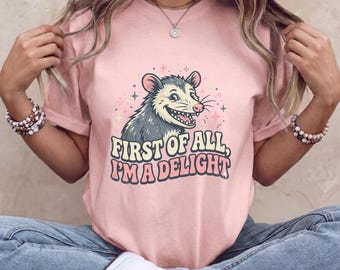 „Ich bin einfach ein Vergnügen“-Shirt, lustiges, sarkastisches Opossum-T-Shirt, Retro-Opossum-Shirt für Erwachsene mit Humor in bequemen Farben für Sie
