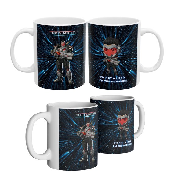 Marvel Rivals The Punisher Mug / Vibrant Ceramic Gaming Superhero Coffee  Cup 11 oz