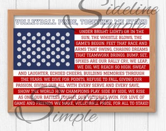 Inspirational Volleyball Pride Flag Poster – Printable Wall Art | Multiple Sizes | Instant Download
