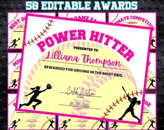 Editable Softball Award Certificates – 50 Printable Templates | Create Your Own Recognition Awards