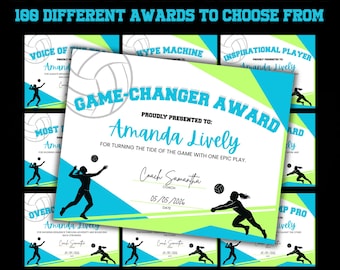 Editable Volleyball Award Certificates: End-of-Season Team Awards Canva Template