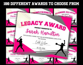 Softball Award Certificates: 100+ Editable Templates (Canva Printable Download