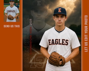 Custom Baseball Poster | Enhanced Sports Photo | Personalized Digital Download