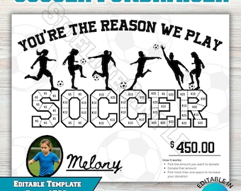 Soccer Fundraiser Calendar Template: Editable Pick-a-Date Donation Tracker (Canva Download)
