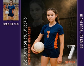 Custom Volleyball Poster | Enhanced Sports Photo | Personalized Digital Download