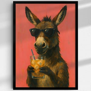 ロバのウォールアート – おしゃれな壁飾りにぴったりのクールな動物ポスター、ドーパミン好きのための面白いプリント
