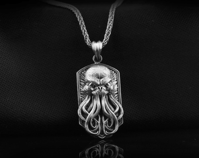 Octopus Pendant, Sterling Silver Octopus Necklace, Ocean Inspired Necklace, Sea Animal, Kraken Pendantt, Gift For Ocean Lovers.