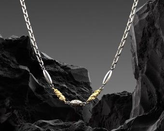 Handmade Silver Necklace, Silver Beaded Necklace, Silver Necklace, Chain For Men, Anniversary Gift For Him, Christmas Gift