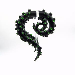 Black & Toxic Green Gothic Kraken Style – Attention-Grabbing Jewelry Fake Gauges or Plugs Size 6G-1”