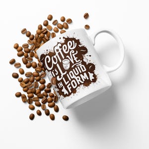 Coffee Love Accent Mug - Cute Gift for Coffee Lovers, Funny Coffee Quote Cup, Coffee Addict Mug, Coffee Obsessed Gift, Coffee Time Mug