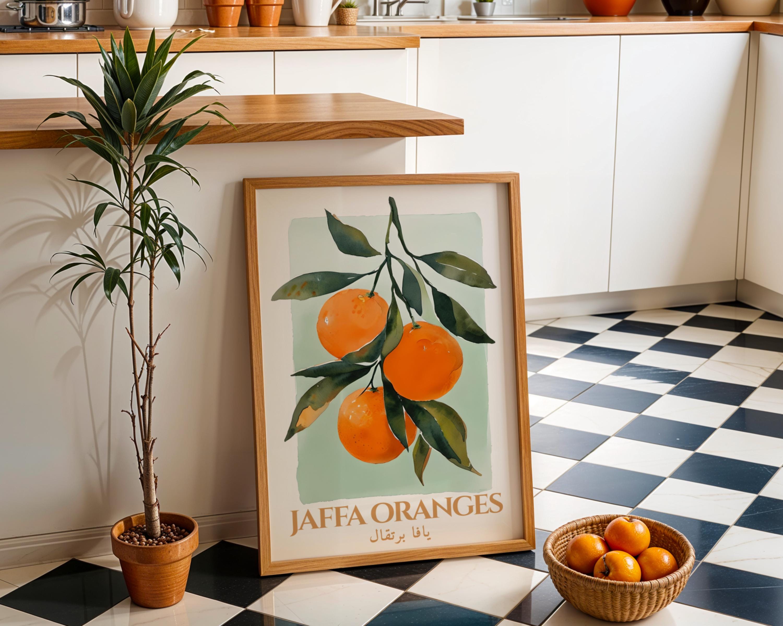 Jaffa Oranges Poster – Vintage Fruit Art, Mediterranean Kitchen