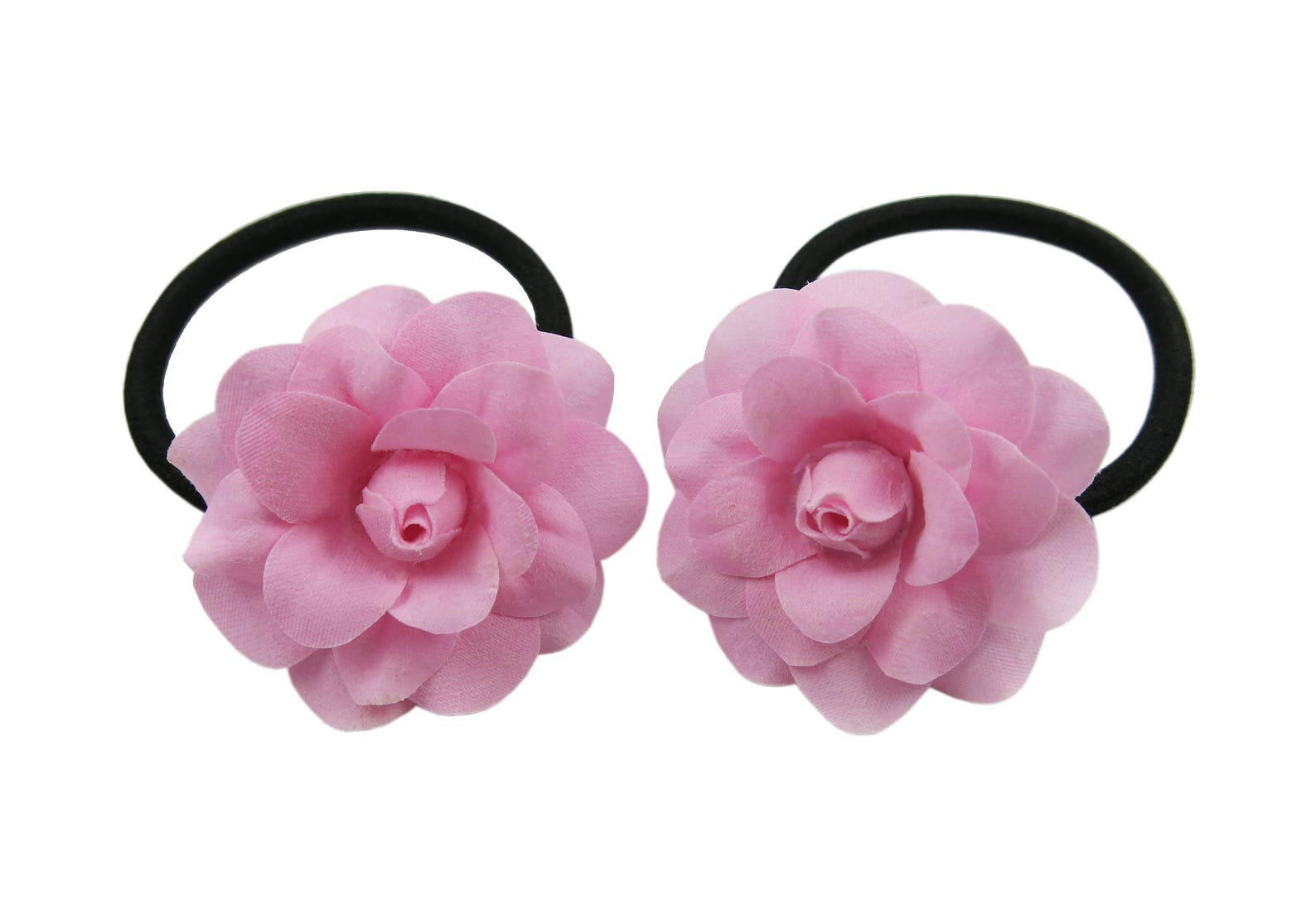 1 Pair Rose Flower Elastic Hair Ties 25 Colors Available Etsy