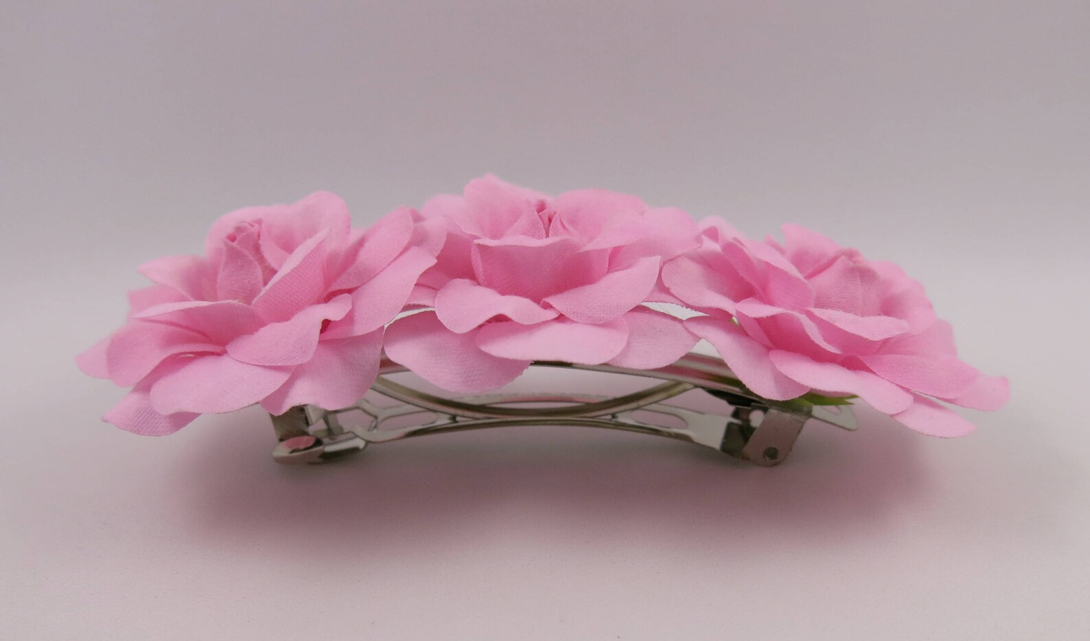 Rose Flower Barrette Hair Clip Choose Color Etsy