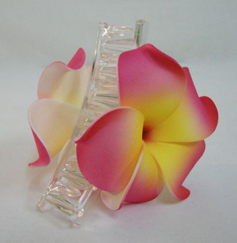 Hawaiian Plumeria Foam Flower Hair Claw 27 Colors Available Etsy