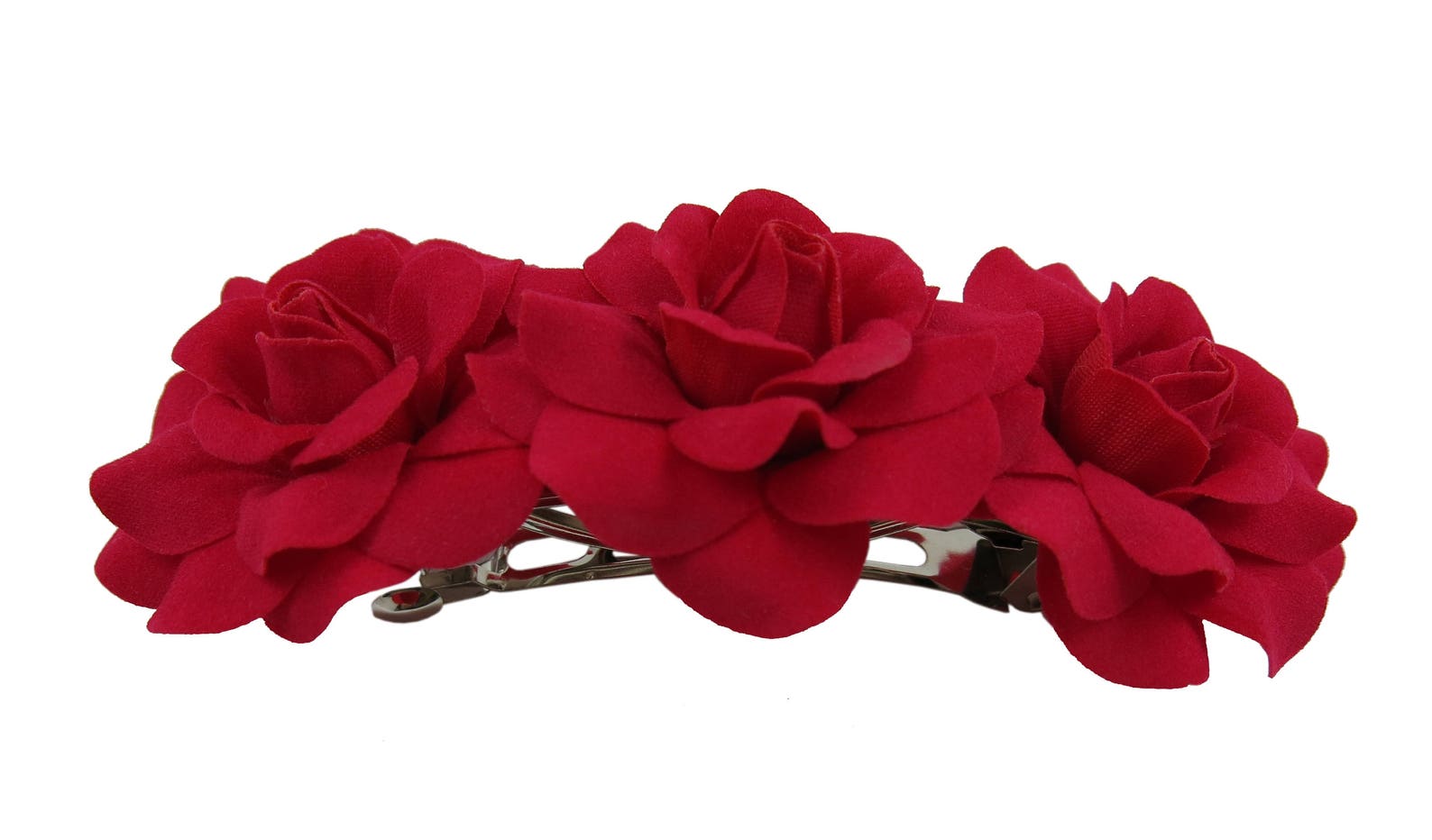 Rose Flower Barrette Hair Clip Choose Color Etsy