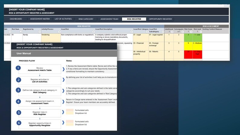 Risk Register and Management Based on ISO 9001 Framework - Etsy