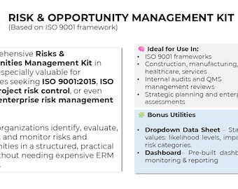 Iso Risk Register Example Risk Register Template - Fully Customizable & ISO Compliant - Etsy