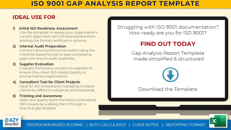 ISO 9001 Gap Analysis Report Template - Etsy