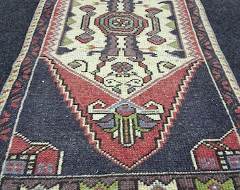 手織りトルコ絨毯：2x4 ヴィンテージ アナトリア 玄関カーペット