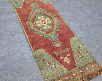 手織りトルコ絨毯：2x4 ヴィンテージ アナトリア 玄関カーペット