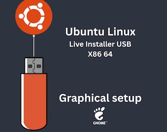Ubuntu 24.04 LTS Bootable Live USB – 64-bit OS Installer Flash Drive