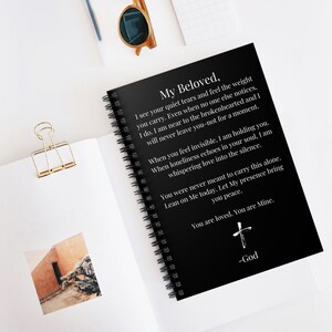Cuaderno "Mi amada carta de Dios": diario mental, regalo de fe, cuaderno de sermones, diario de autocuidado, diario de notas de la iglesia, regalo para él