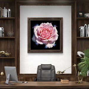 Stampa artistica su tela con fiori, decorazione da parete con rose, decorazione per la casa, regalo per lei, opera d'arte floreale, tela botanica, arte da parete per il soggiorno