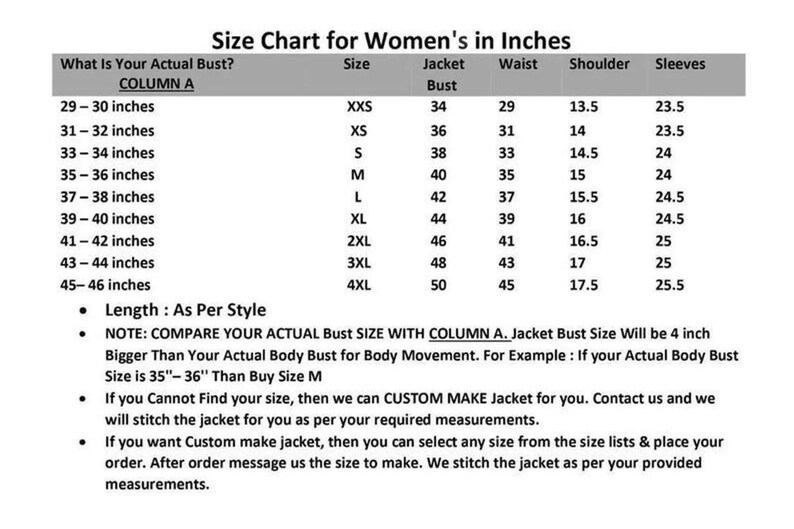 K&ouml;nnte beinhalten: Gr&ouml;&szlig;entabelle f&uuml;r Damenjacken, mit Brust-, Taillen-, Schulter- und &Auml;rmelma&szlig;en in Zoll. Gr&ouml;&szlig;en von XXS bis 4XL, mit Brustumf&auml;ngen von 86 cm bis 127 cm. Enth&auml;lt Hinweise zur individuellen Gr&ouml;&szlig;enanpassung.