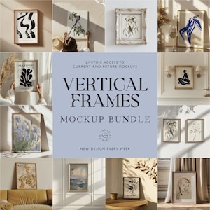 Vertical Frame Mockup Bundle, Mega Whole Section Lifetime, Wall Frame Mock-up Poster, Interior Mock Up, Print Mockups, Mock-Up Frames
