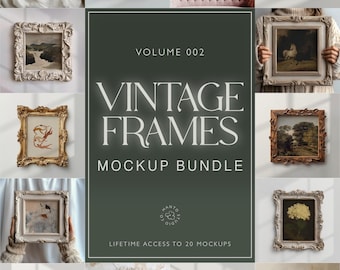 Vintage Frames Mockup Bundle Set, Frame Mock up Bundle, PSD Wall Mockup Frame, Mega Bundle Frames Mockups, Mock-up Bundle Set