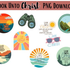 LDS 2025 Jugend-Thema - Look-Unto-Christus-Grafiken - druckbare Clipart für Junge Frauen, FSY, Seminar, Missionarsgeschenke, Aufkleber