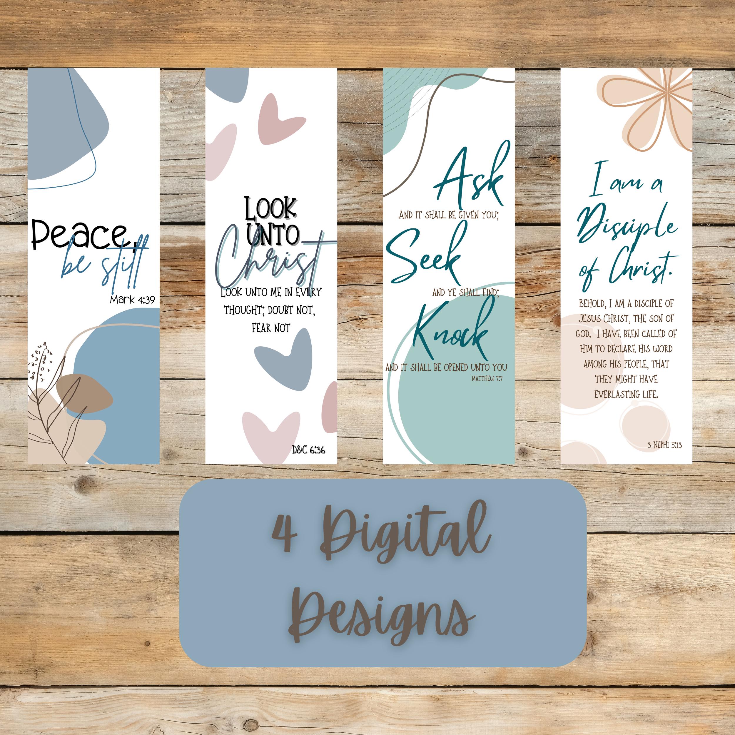 Scripture Themed Bookmarks for Book Lovers, Scripture Gifts, YW Gifts, Missionary Gifts, Ministering Gifts, Relief Society Gifts, PRINTABLE