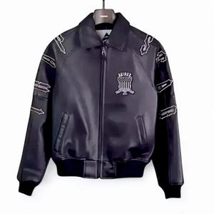 Avirex Bomber américain noir unisexe en cuir style aviateur veste en cuir véritable, veste en cuir originale pour lui, cadeau d'anniversaire
