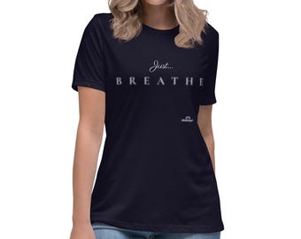 Just Breathe ヨガ Tシャツ：ユニセックス コットン 禅 Tシャツ