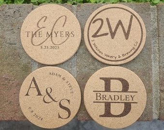 Personalized Engraved Cork Coasters
