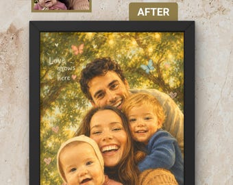Custom Portrait From Photo | Personalized Family Portrait | Digital download