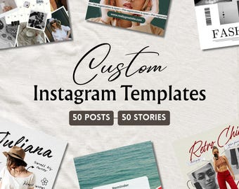 50 Custom Instagram Templates for Coaches | Social Media Branding Pack